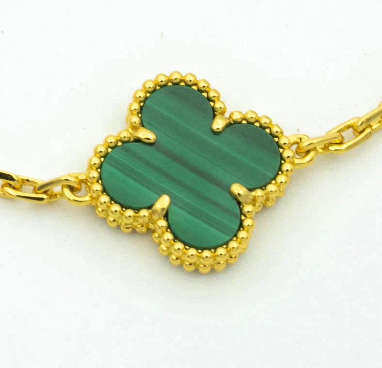[Twinkle jewelry]New  CLOVER 5 MOTIF MALACHITE BRACELET COLLECTION