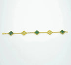 [Twinkle jewelry]New  CLOVER 5 MOTIF MALACHITE BRACELET COLLECTION
