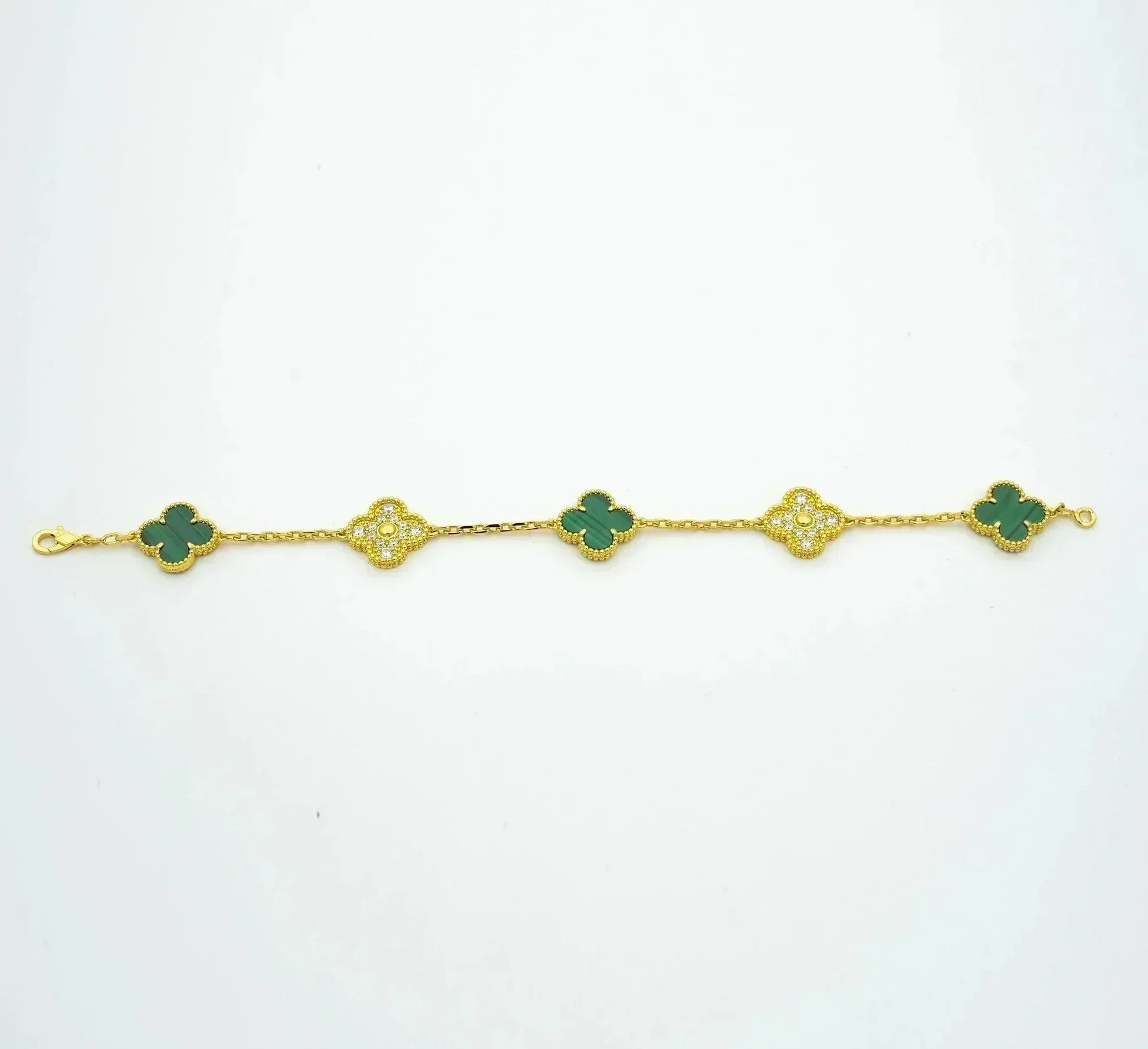 [Twinkle jewelry]New  CLOVER 5 MOTIF MALACHITE BRACELET COLLECTION