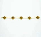 [Twinkle jewelry]New  CLOVER 5 MOTIFS TIGER EYE BRACELET COLLECTION