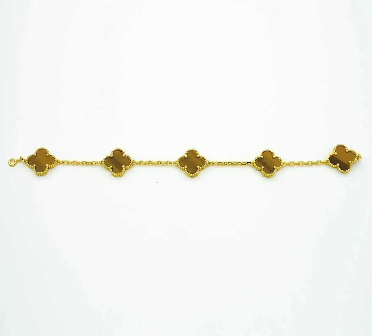 [Twinkle jewelry]New  CLOVER 5 MOTIFS TIGER EYE BRACELET COLLECTION