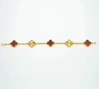 [Twinkle jewelry]New  CLOVER 5 MOTIF RED CORNELIAN BRACELET COLLECTION