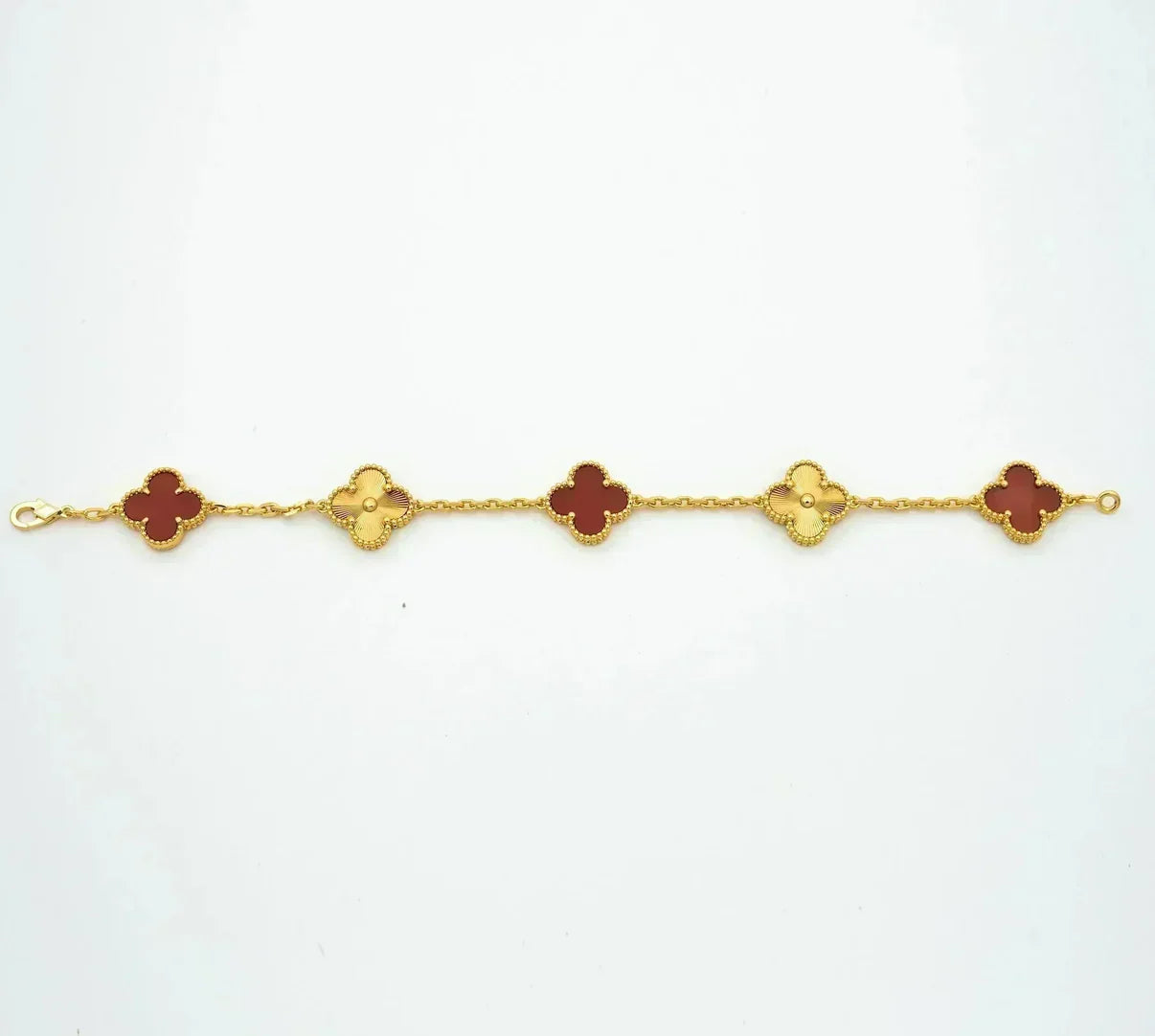 [Twinkle jewelry]New  CLOVER 5 MOTIF RED CORNELIAN BRACELET COLLECTION