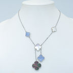 ¡®Twinkle jewelry¡¯CLOVER MOP CHALCEDONY NECKLACE SILVER 6 MOTIF