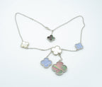 ¡®Twinkle jewelry¡¯CLOVER MOP CHALCEDONY NECKLACE SILVER 6 MOTIF