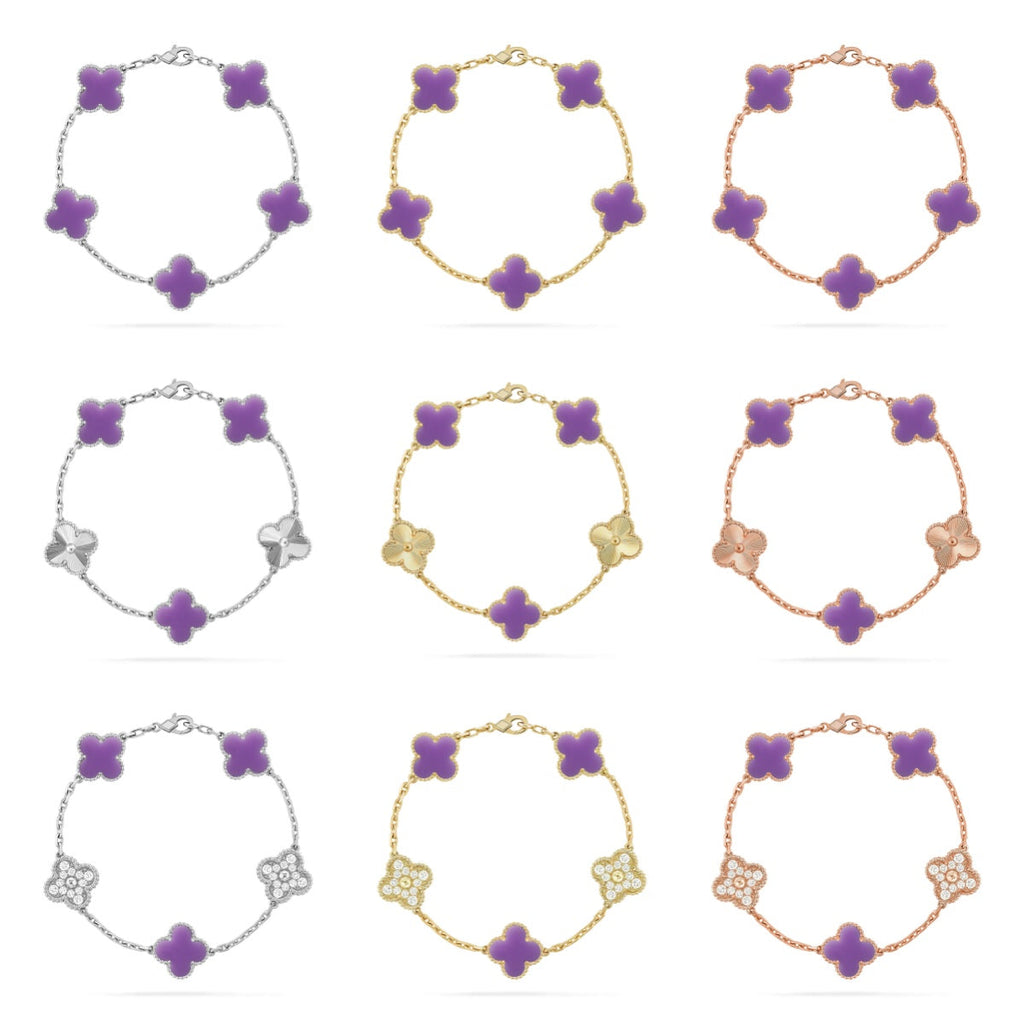 [Twinkle jewelry]New CLOVER 5 MOTIF LIGHT PURPLE BRACELET COLLECTION
