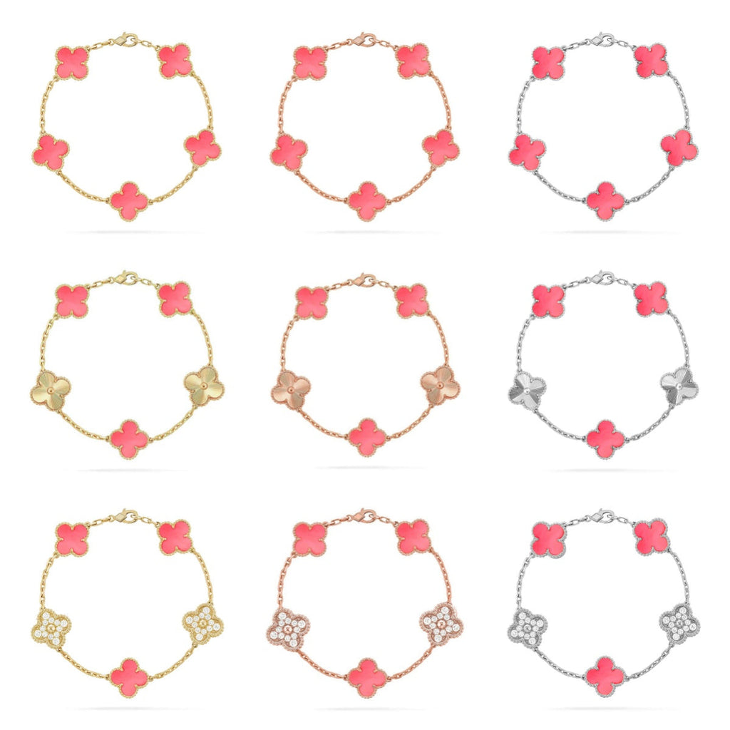 [Twinkle jewelry]New  CLOVER 5 MOTIFS  PINK MOP BRACELET COLLECTION