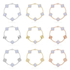 [Twinkle jewelry]New  CLOVER 5 MOTIF PURPLE CHALCEDONY BRACELET COLLECTION