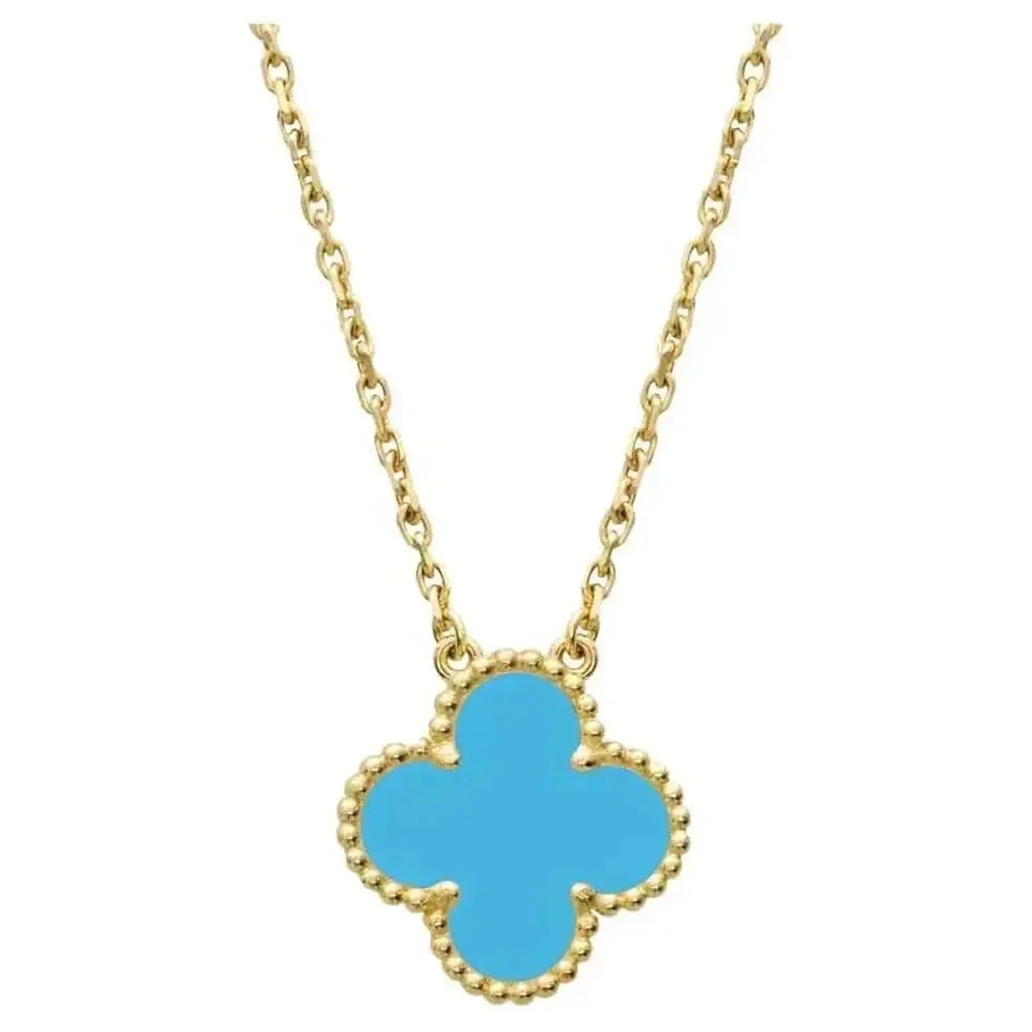 ¡®Twinkle jewelry¡¯CLOVER 15MM VINTAGE TURQUOISE NECKLACE