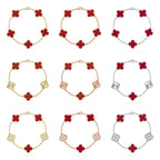 [Twinkle jewelry]New  CLOVER 5 MOTIF RED CORNELIAN BRACELET COLLECTION