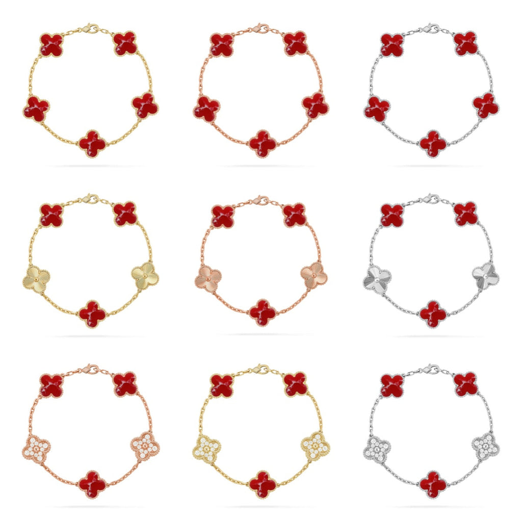 [Twinkle jewelry]New CLOVER 5 MOTIF RED PATTERN BRACELET COLLECTION