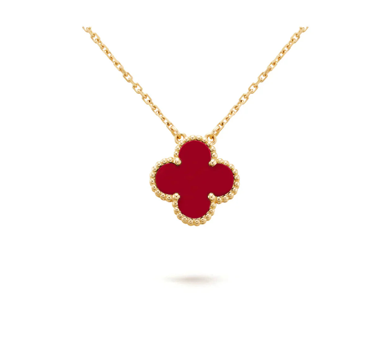 ¡®Twinkle jewelry¡¯CLOVER 15MM CARNELIAN SINGLE FLOWER NECKLACE