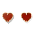 ¡®Twinkle jewelry¡¯HEART CARNELIAN STUD EARRINGS
