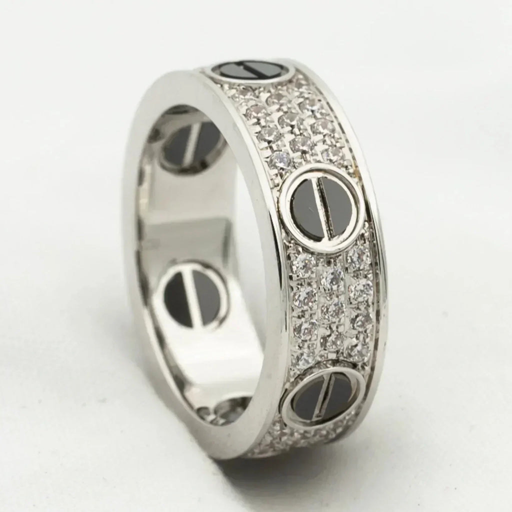 ¡®Twinkle jewelry¡¯LOVE RING 5.5MM DIAMONDS PAVED CERAMIC