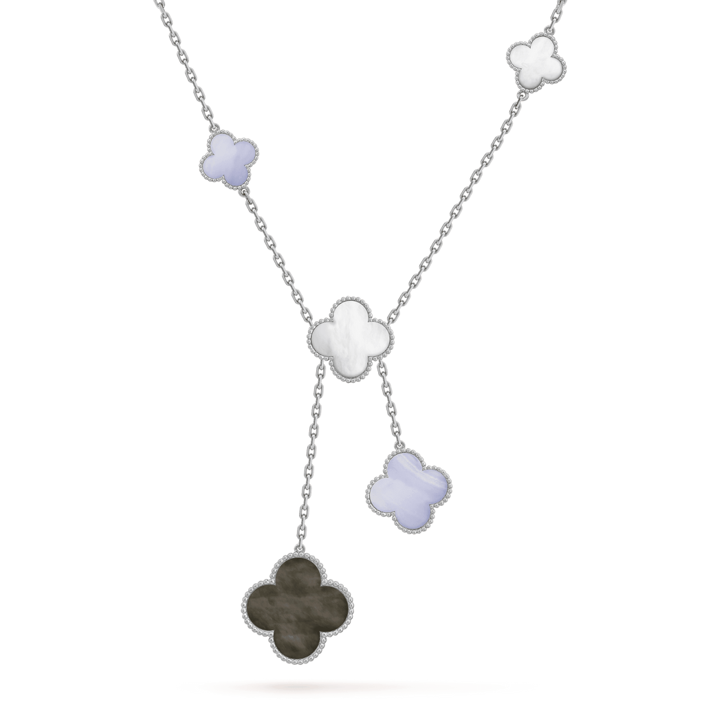 ¡®Twinkle jewelry¡¯CLOVER MOP CHALCEDONY NECKLACE SILVER 6 MOTIF
