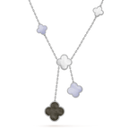 ¡®Twinkle jewelry¡¯CLOVER MOP CHALCEDONY NECKLACE SILVER 6 MOTIF