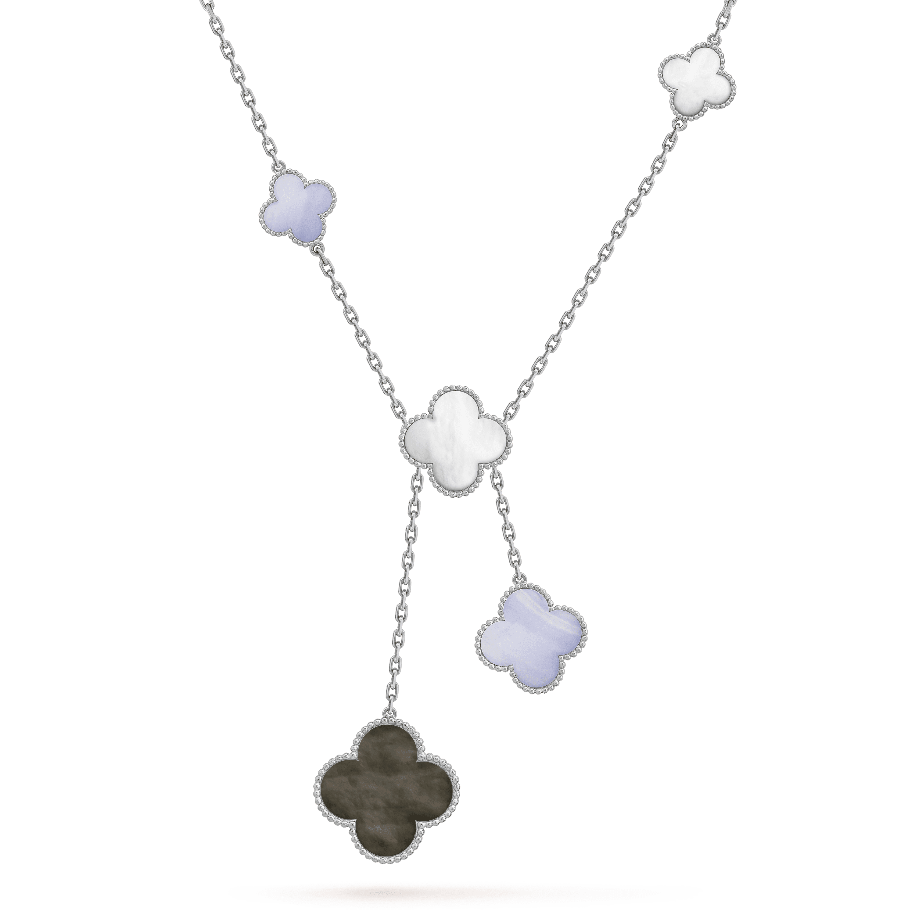 ¡®Twinkle jewelry¡¯CLOVER MOP CHALCEDONY NECKLACE SILVER 6 MOTIF