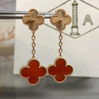 ¡®Twinkle jewelry¡¯CLOVER 2 MOTIF  LASER CARNELIAN EARRINGS