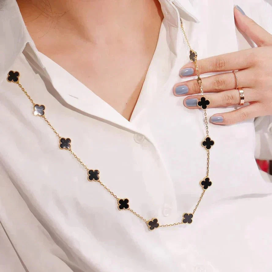 ¡®Twinkle jewelry¡¯CLOVER 20 MOTIFS ONYX NECKLACE