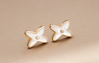 ¡®Twinkle jewelry¡¯JEUX DE WHITE MOP PINK GOLD DIAMOND EARRINGS