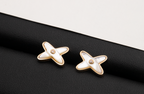 ¡®Twinkle jewelry¡¯JEUX DE WHITE MOP PINK GOLD DIAMOND EARRINGS