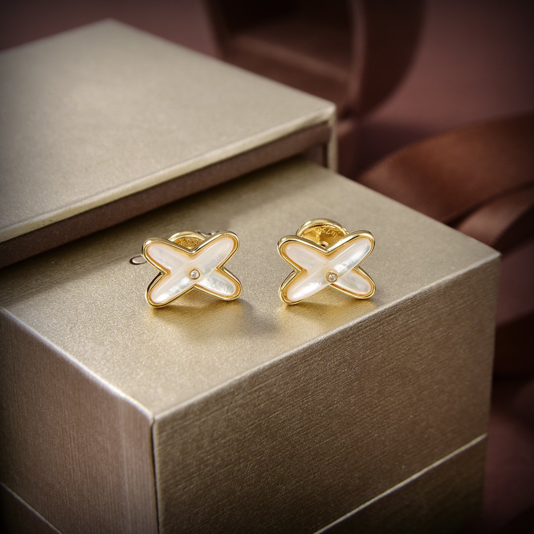¡®Twinkle jewelry¡¯JEUX DE WHITE MOP GOLD DIAMOND EARRINGS