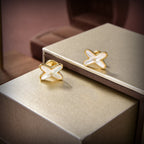 ¡®Twinkle jewelry¡¯JEUX DE WHITE MOP GOLD DIAMOND EARRINGS