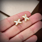 ¡®Twinkle jewelry¡¯JEUX DE WHITE MOP GOLD DIAMOND EARRINGS