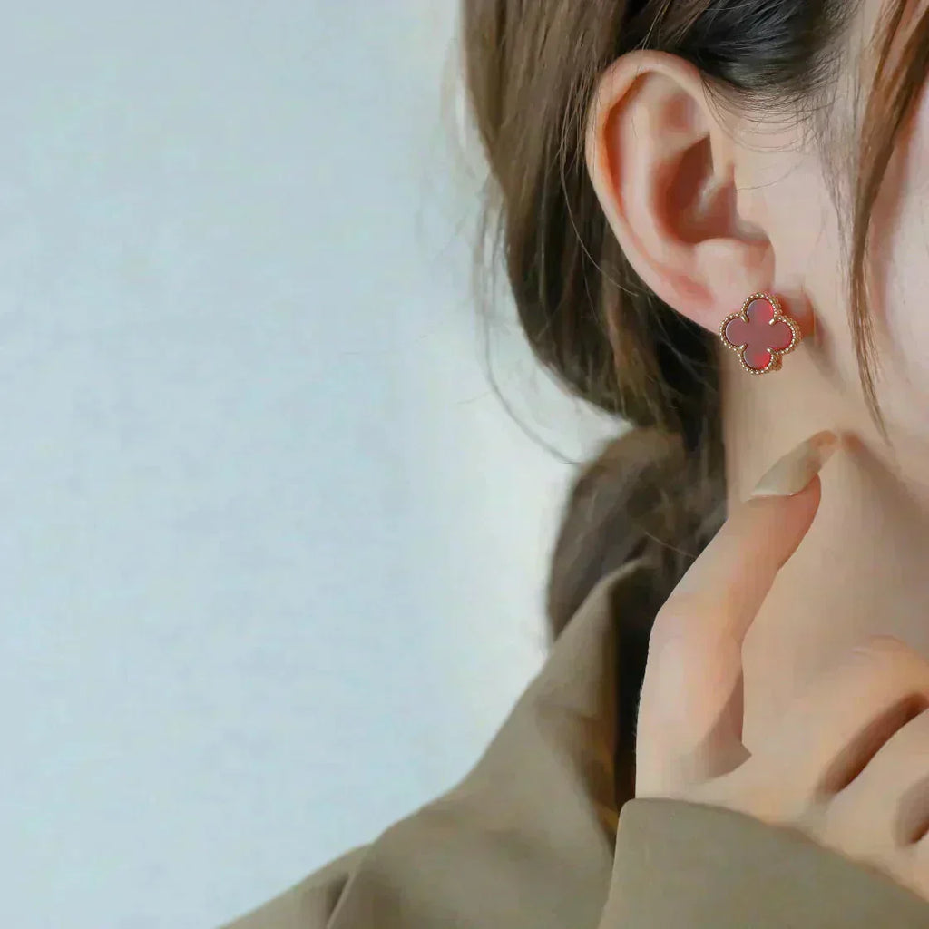 ¡®Twinkle jewelry¡¯CLOVER MEDIUM 1 MOTIFS CARNELIAN  EARRINGS
