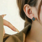 ¡®Twinkle jewelry¡¯CLOVER MEDIUM 1 MOTIFS  ONYX STUD EARRINGS