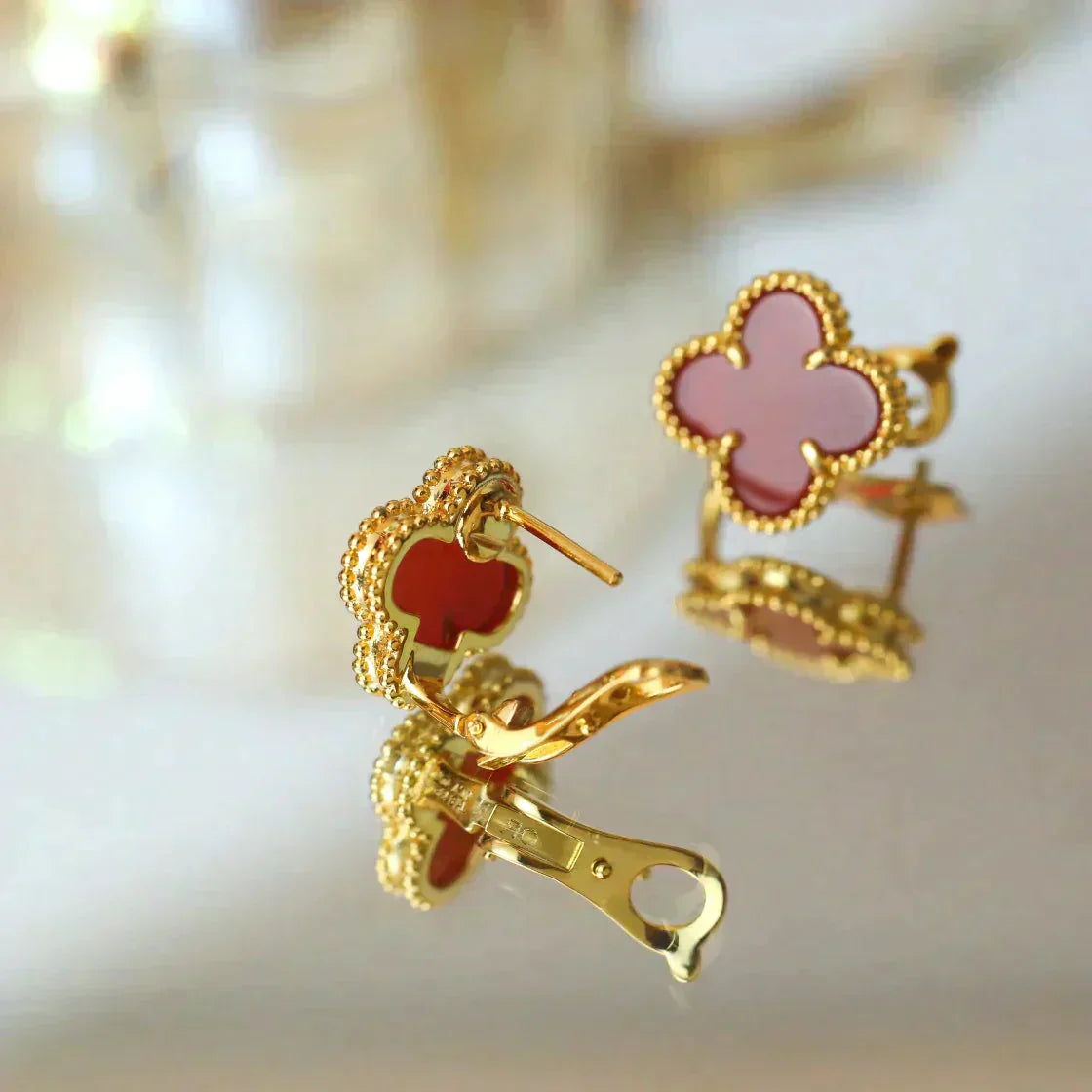 ¡®Twinkle jewelry¡¯CLOVER MEDIUM 1 MOTIFS CARNELIAN  EARRINGS