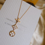¡®Twinkle jewelry¡¯COLOR BLOSSOM LARIAT NECKLACE PINK GOLD WHITE MOTHER PEARL AND DIAMOND