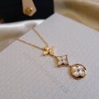 ¡®Twinkle jewelry¡¯COLOR BLOSSOM LARIAT NECKLACE PINK GOLD WHITE MOTHER PEARL AND DIAMOND