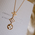 ¡®Twinkle jewelry¡¯COLOR BLOSSOM LARIAT NECKLACE PINK GOLD WHITE MOTHER PEARL AND DIAMOND