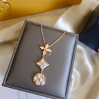 ¡®Twinkle jewelry¡¯COLOR BLOSSOM LARIAT NECKLACE PINK GOLD WHITE MOTHER PEARL AND DIAMOND