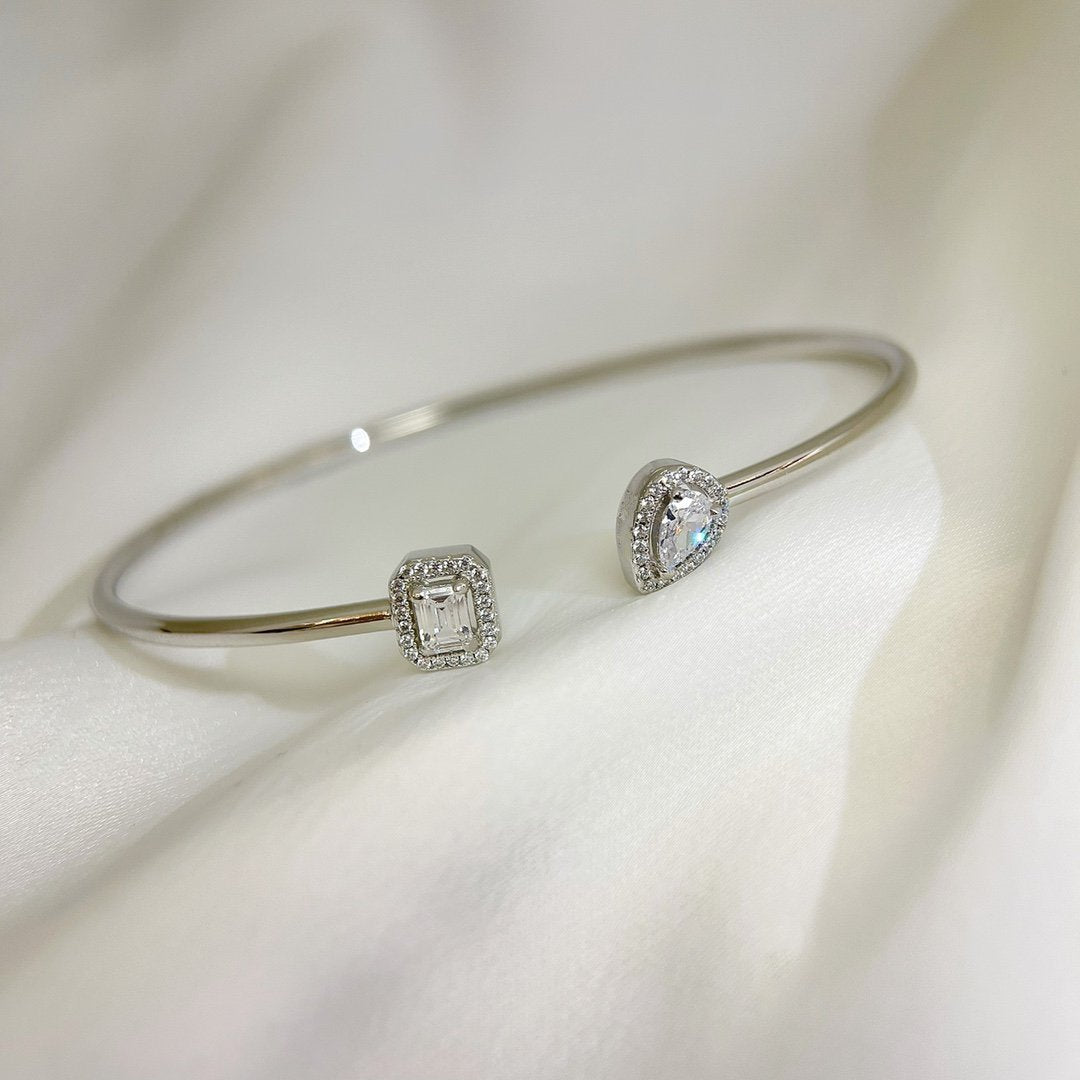 [Twinkle jewelrys]JONC FLEX MY TWIN TOI & MOI SILVER DIAMOND BRACELET