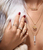 [Twinkle jewelrys]LUCKY MOVE PM NECKLACE PINK GOLD DIAMOND