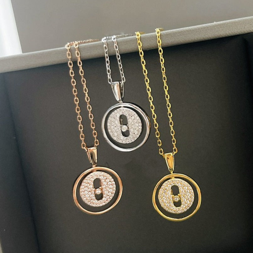 [Twinkle jewelrys]LUCKY MOVER PM PAVED NECKLACE