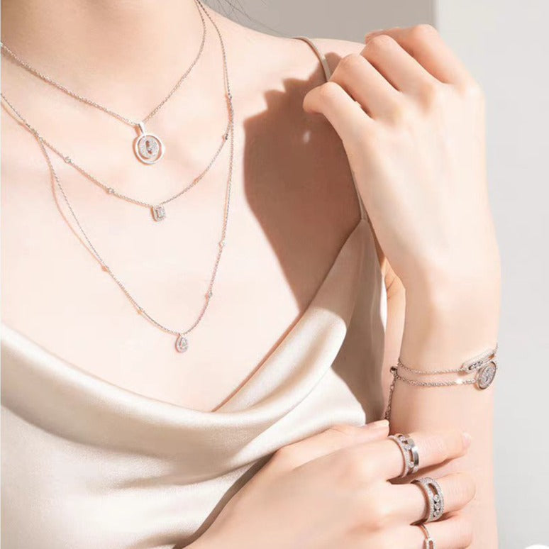 [Twinkle jewelrys]LUCKY MOVER PM PAVED NECKLACE