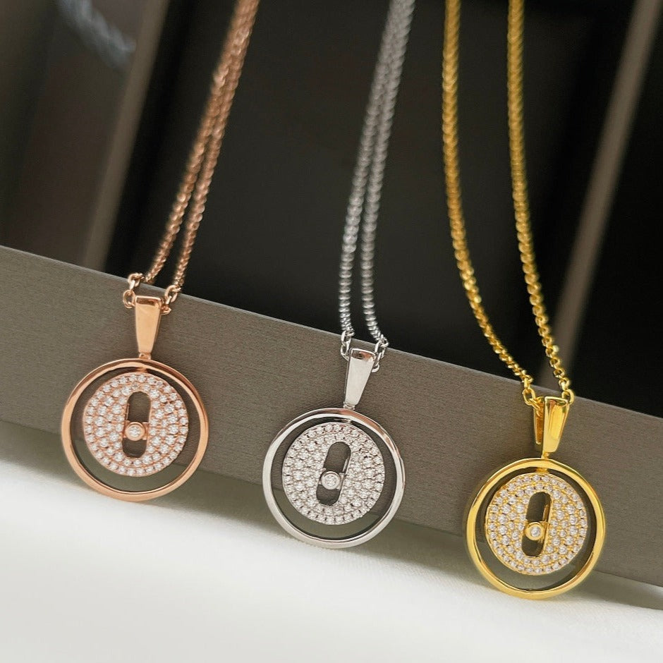 [Twinkle jewelrys]LUCKY MOVER PM PAVED NECKLACE
