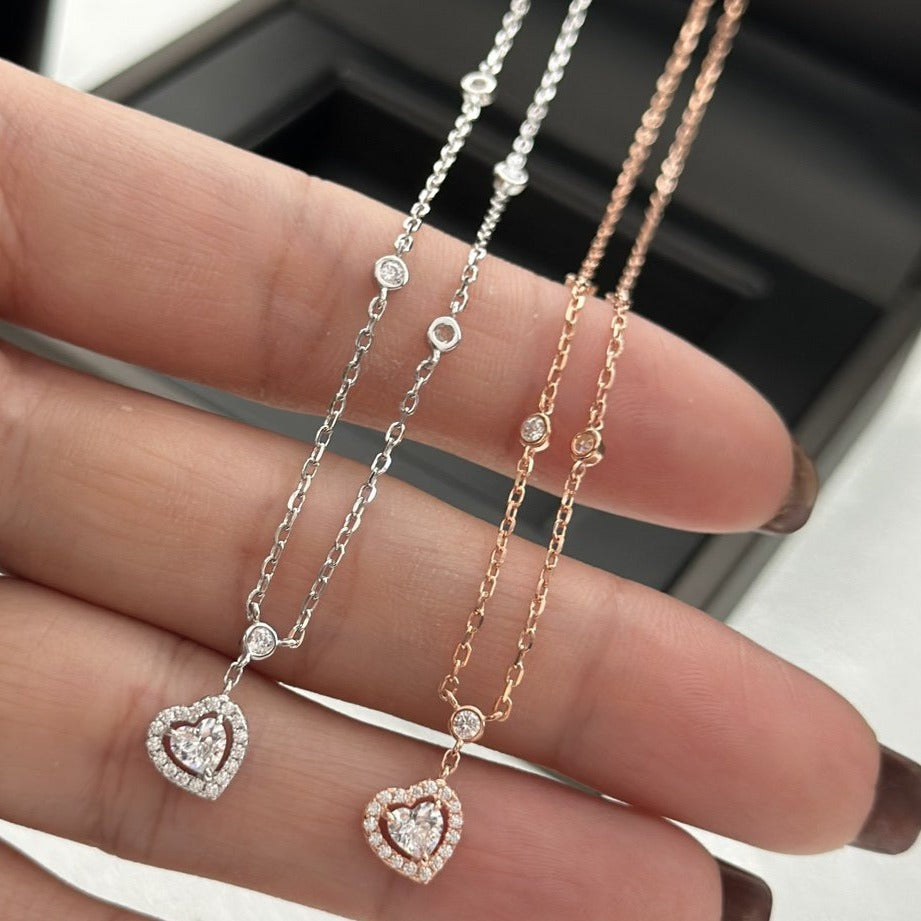 [Twinkle jewelrys]JOY HEART DIAMOND NECKLACE