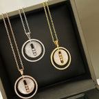 [Twinkle jewelrys]LUCKY MOVE MM NACRE BLANCHE DIAMOND NECKLACE