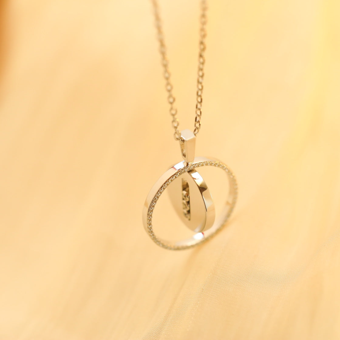 [Twinkle jewelrys]LUCKY MOVE MM SILVER DIAMOND NECKLACE