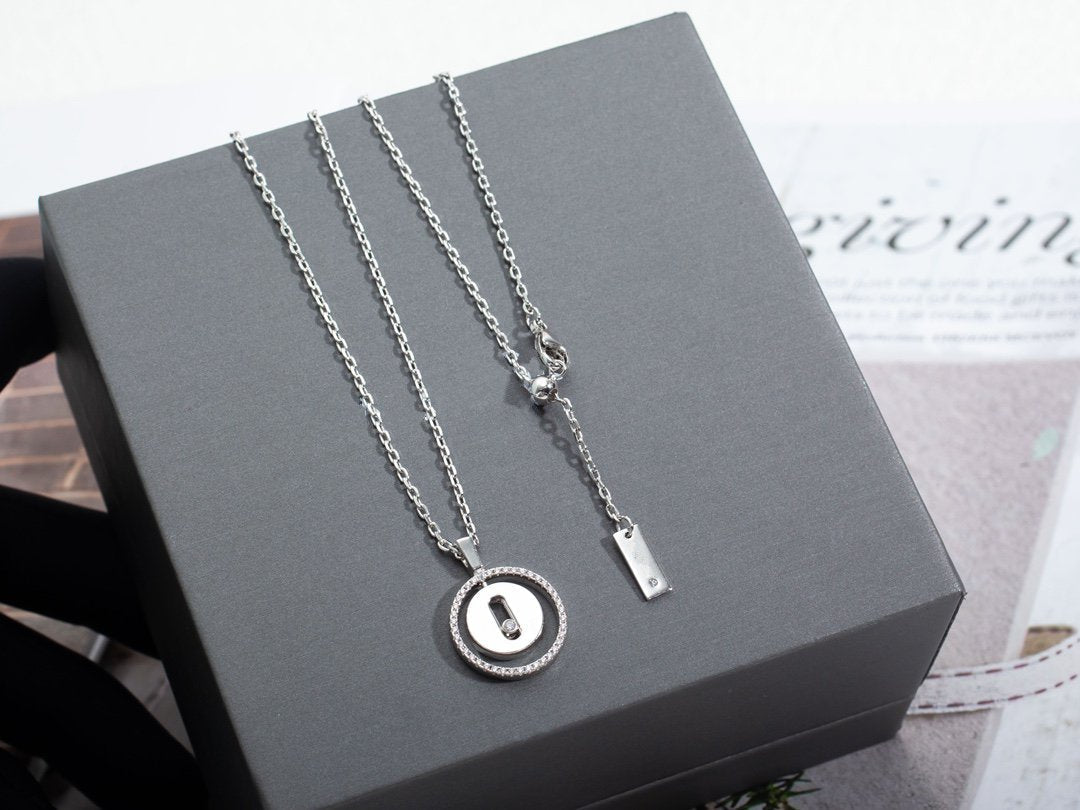 [Twinkle jewelrys]LUCKY MOVE PM NECKLACE SILVER DIAMOND