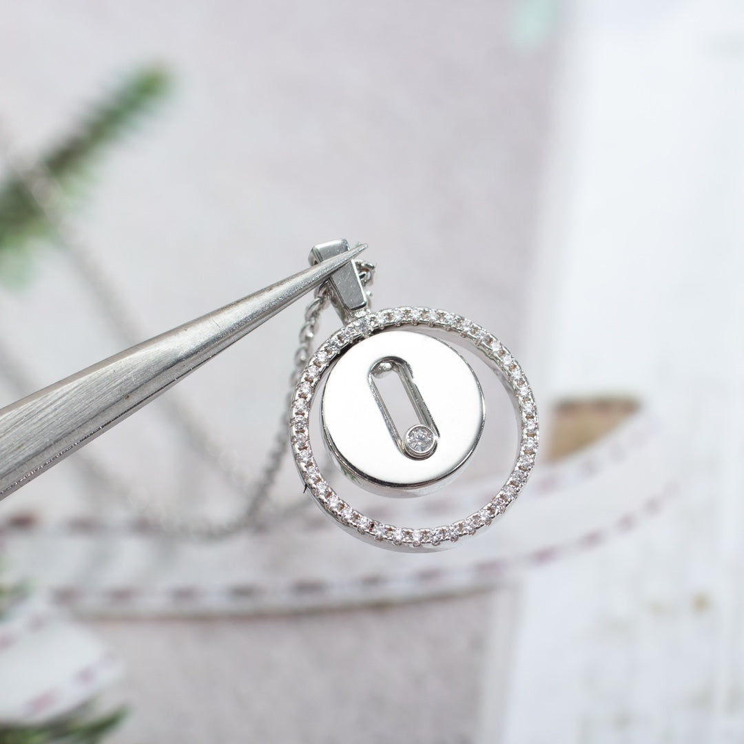 [Twinkle jewelrys]LUCKY MOVE PM NECKLACE SILVER DIAMOND