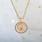 [Twinkle jewelrys]LUCKY MOVE PM NECKLACE PINK GOLD DIAMOND