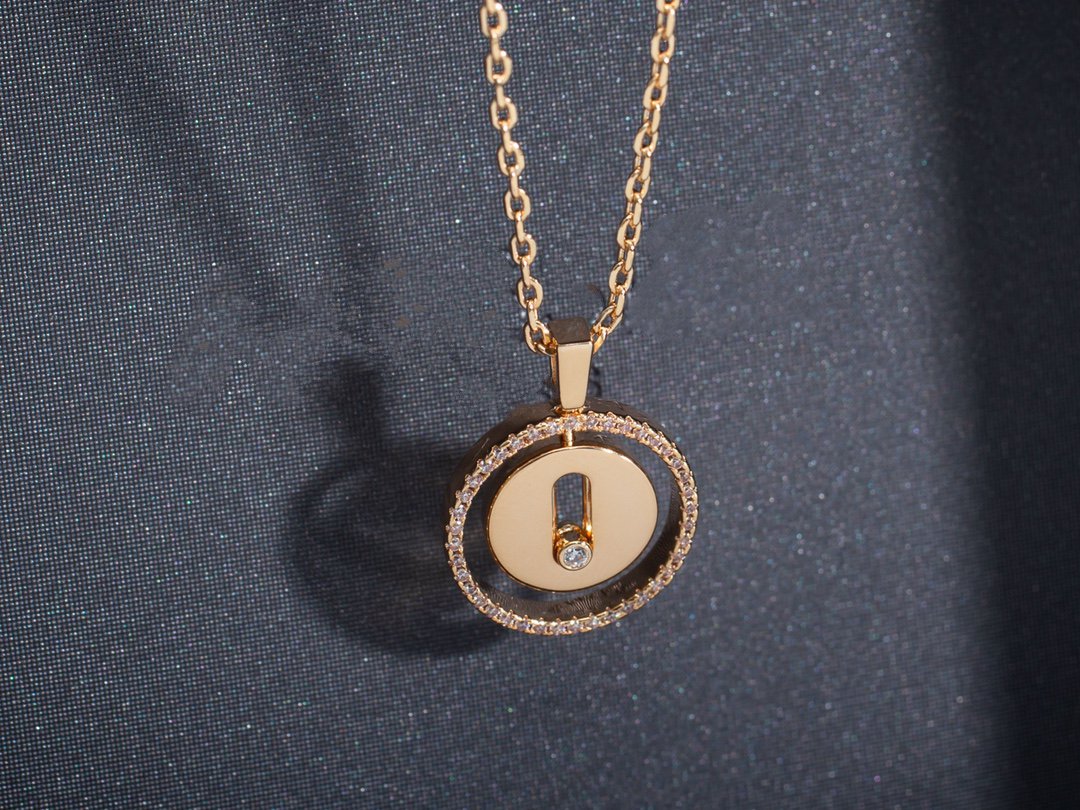 [Twinkle jewelrys]LUCKY MOVE PM NECKLACE PINK GOLD DIAMOND