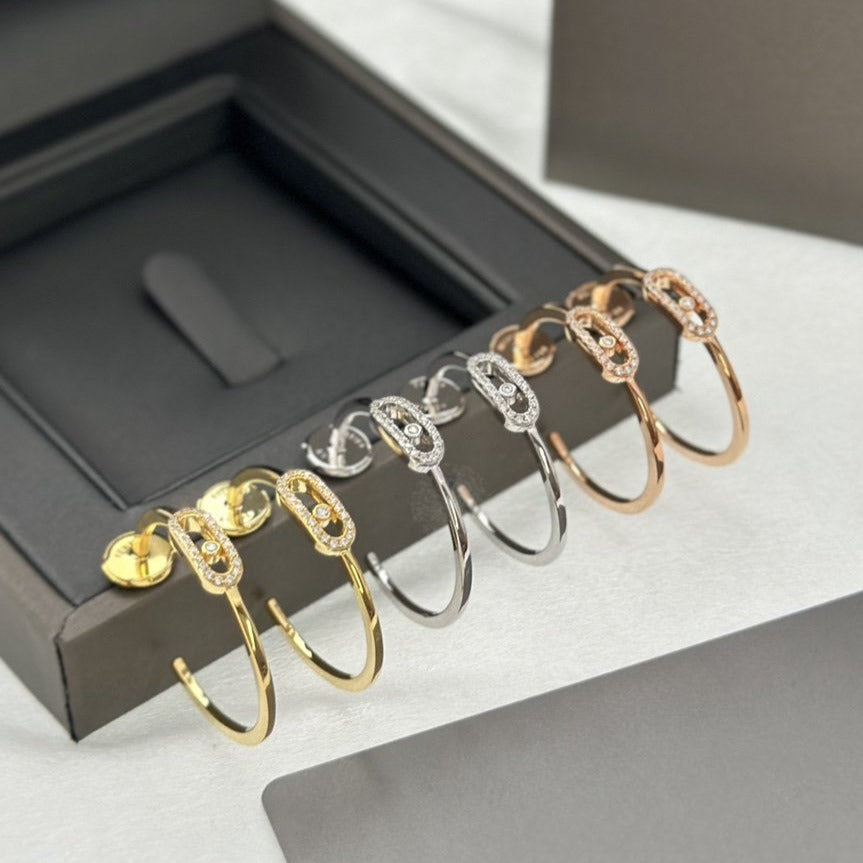 [Twinkle jewelrys]CREOLES MOVE UNO PM DIAMOND EARRINGS
