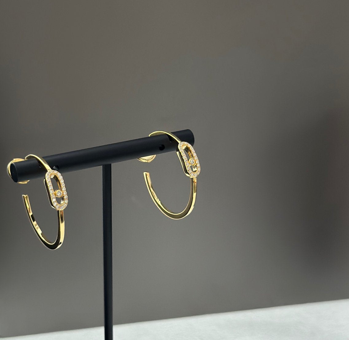 [Twinkle jewelrys]CREOLES MOVE UNO PM DIAMOND EARRINGS