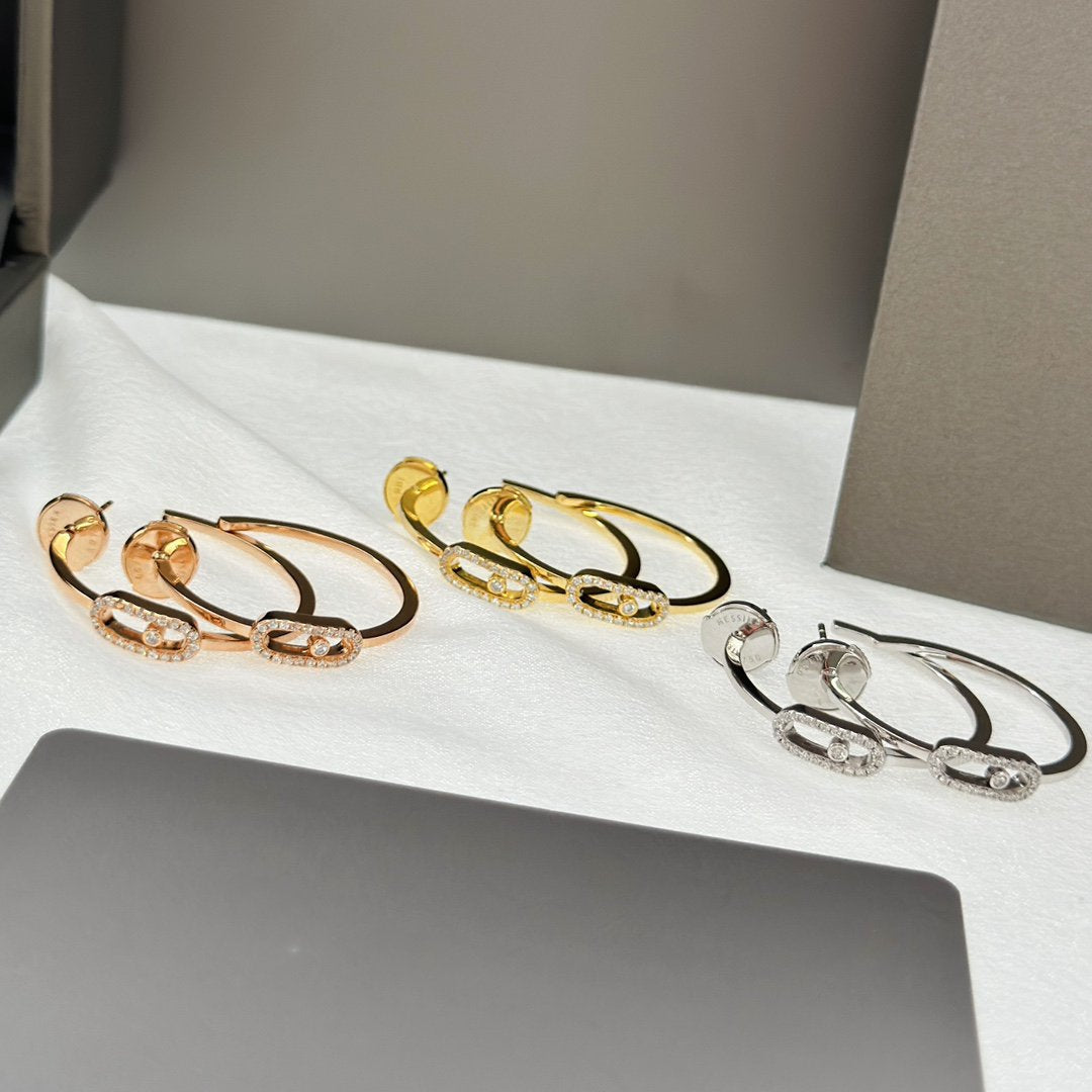 [Twinkle jewelrys]CREOLES MOVE UNO PM DIAMOND EARRINGS